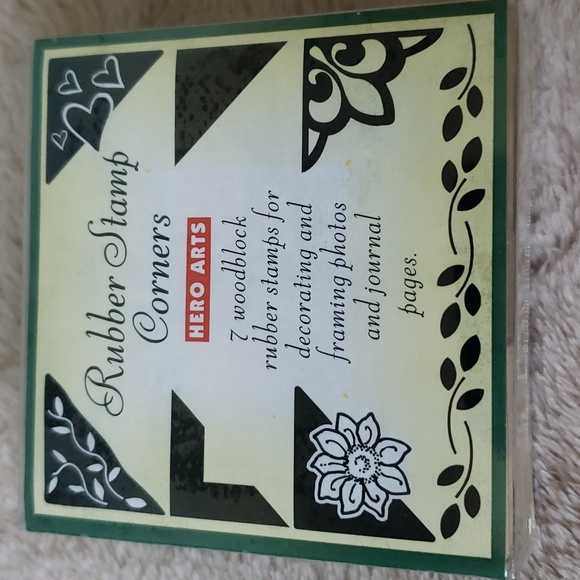 Rubber Stamp Corners Set •HERO ARTS Wooden Rubber Stamps• #LL437 •New Unopened - Picture 7 of 10